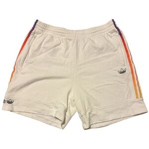 Adidas Originals Sweat Shorts Multicolor Ombré Stripe White Size XL
